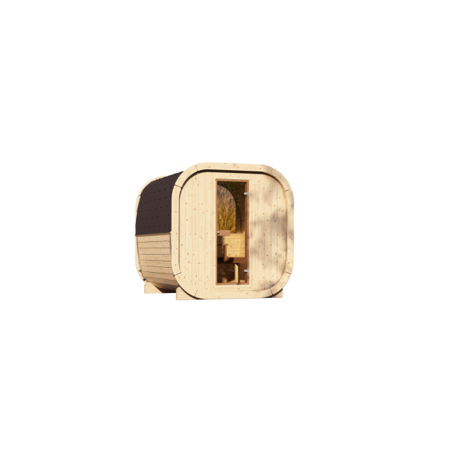 Outdoor Sauna Eke 220 for 4–6 people / Electric Heating Only / High-Quality Nordic Spruce (Thermal Pine)