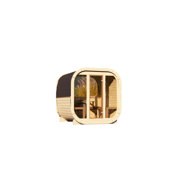 Outdoor Sauna Eke 220 for 4–6 people / Electric Heating Only / High-Quality Nordic Spruce (Thermal Pine)
