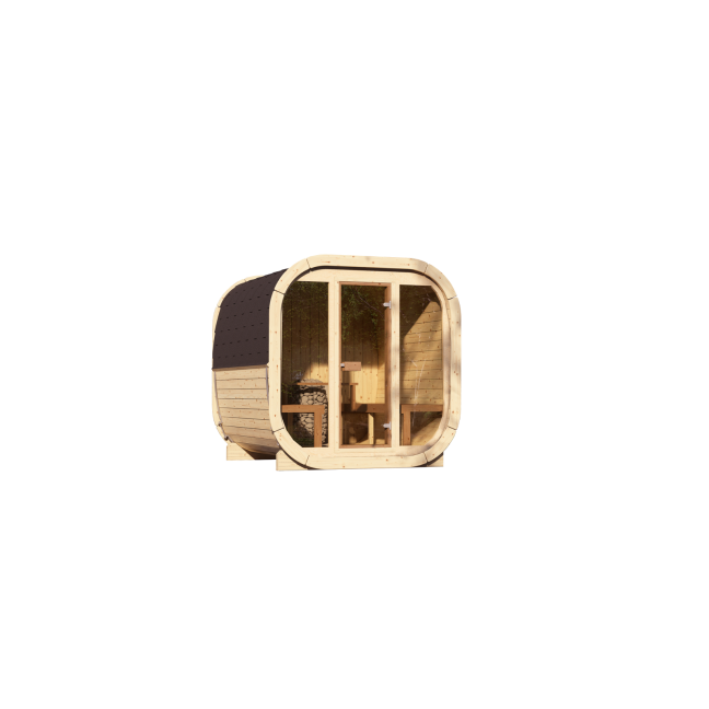 Outdoor Sauna Eke 220 for 4–6 people / Electric Heating Only / High-Quality Nordic Spruce (Thermal Pine)